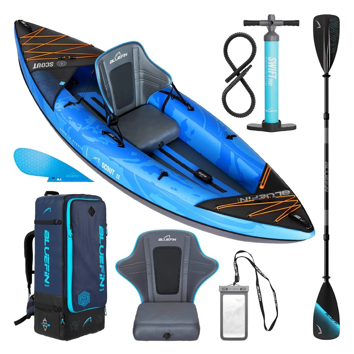 Bluefin Scout and Ranger Inflatable Kayak Inflatable Canoe Alternative Available in Two Sizes - Scout 1 Person Kayak and Ranger 2 Person Kayak