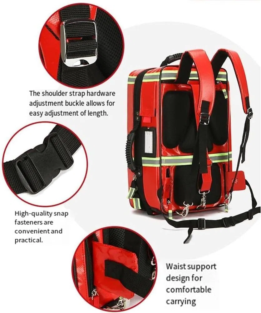 Kit de premiers secours, trousse médicale à rouleau vide, trousse de premiers secours de grande capacité avec compartiments, convient pour les infirmières à domicile