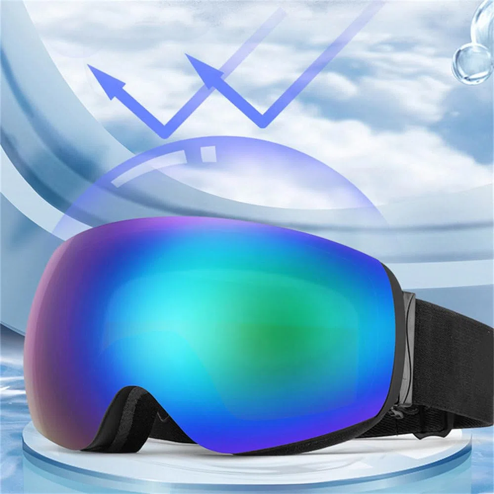 Lunettes de ski magnétiques pour homme et femme - Double couche - Anti-buée - Changement rapide - Équipement de sport en plein air