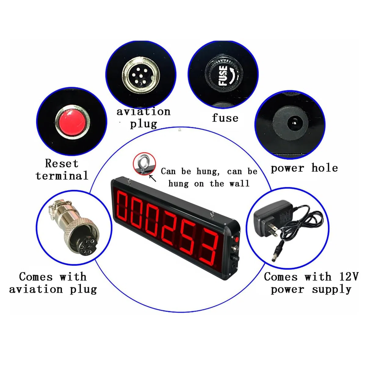 Compteur numérique LED avec télécommande, capteur de 10 à 70 cm, mémoire de mise hors tension, pour la ligne de production, comptage et emballage des marchandises