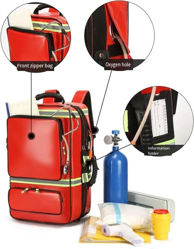 Kit de premiers secours, trousse médicale à rouleau vide, trousse de premiers secours de grande capacité avec compartiments, convient pour les infirmières à domicile