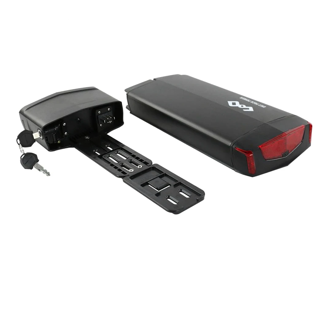Batterie pour vélo électrique 36V avec porte-bagages arrière 250w 500w 750w | Batterie et feu arrière - batterie ebike pour moteurs de 250 W, 500 W et 750 W