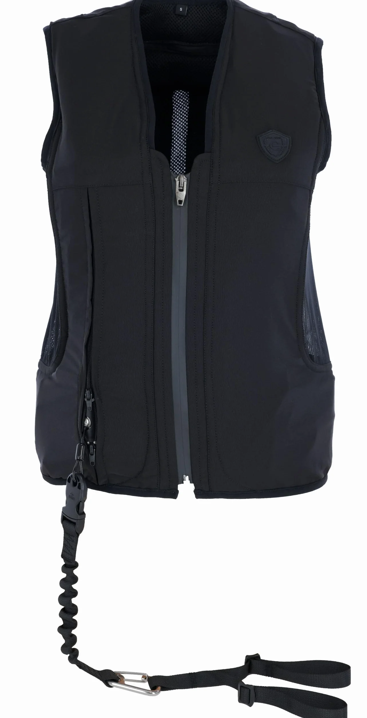 Covalliero Manege Gilet airbag en nylon noir pour cavalier avec cartouche Taille XS 140-155 cm