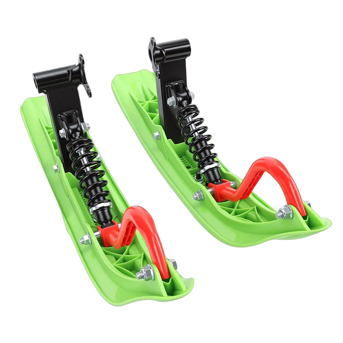 Luge Avant pour VTT avec Frein à Disque, Skis de Motoneige Antidérapants Robustes, Planche de Luge à Neige pour VTT à Traction Améliorée pour Conditions Difficiles, ABS + Métal