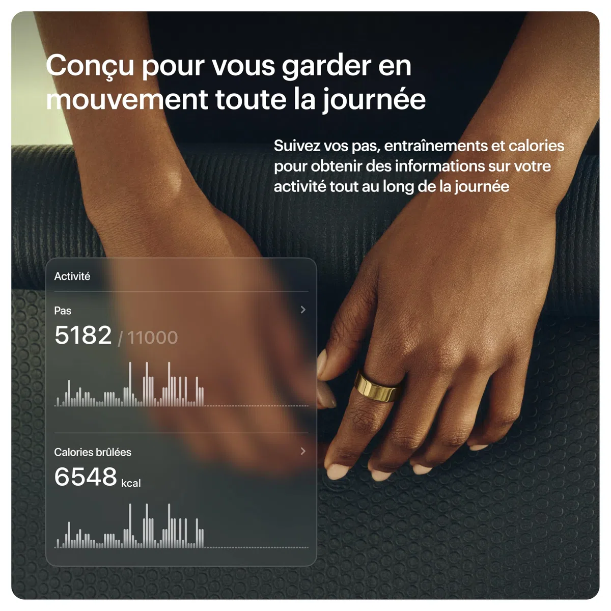 ULTRAHUMAN Ring AIR – Bague connectée de Suivi de santé, Choisissez d’Abord Votre Taille grâce au kit de Mesure ; Suivi du Sommeil ; Bague Intelligente pour Hommes et Femmes (Or Bionique, 7)