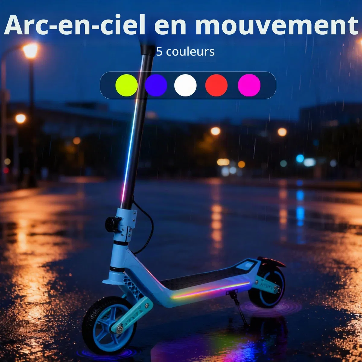 Trottinette électrique Pliable pour Enfants de 6 à 14 Ans - 16,5 cm - 3 écrans LED réglables - Légère - Portée maximale : 15/7/6 km - 2/3 Modes (8-16 km/h)