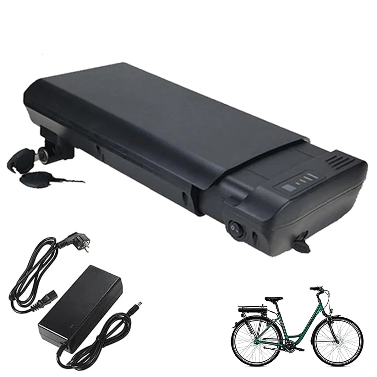 Batterie Lithium 36V/24V pour Porte-Bagages arrière de vélo électrique