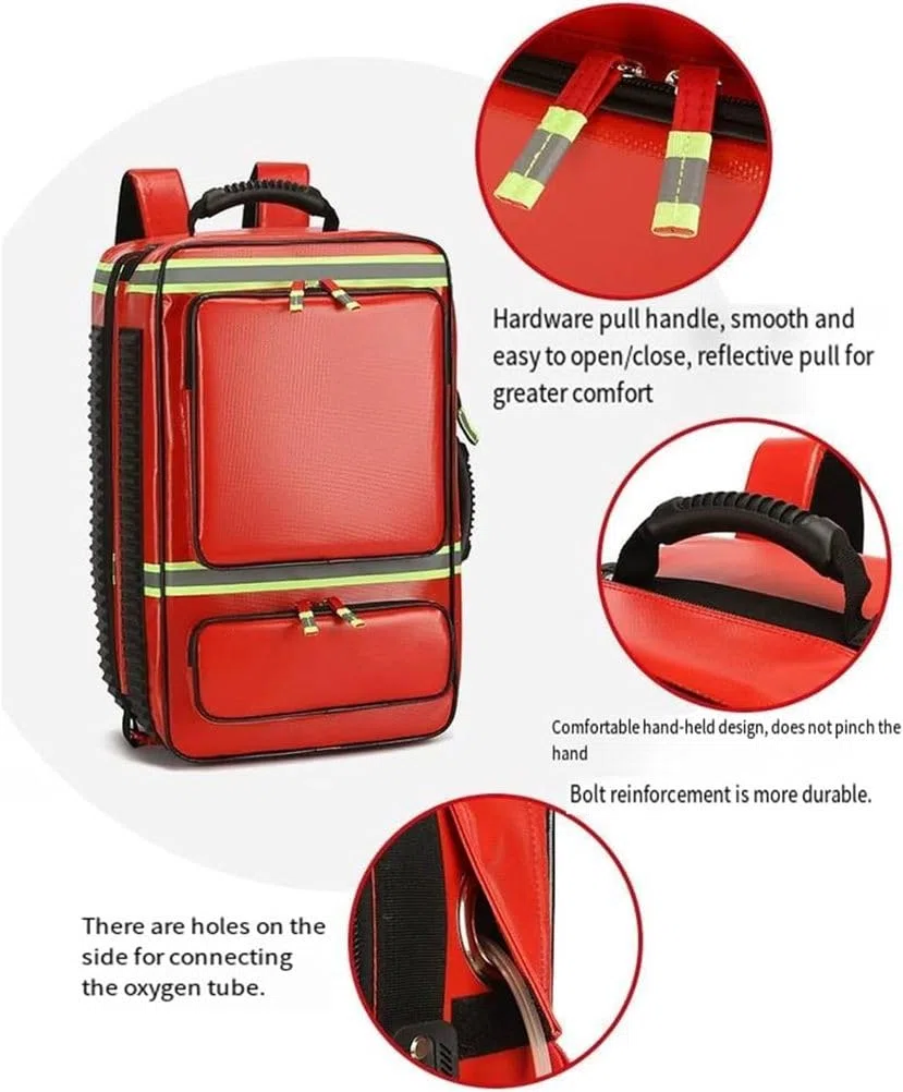 Kit de premiers secours, trousse médicale à rouleau vide, trousse de premiers secours de grande capacité avec compartiments, convient pour les infirmières à domicile