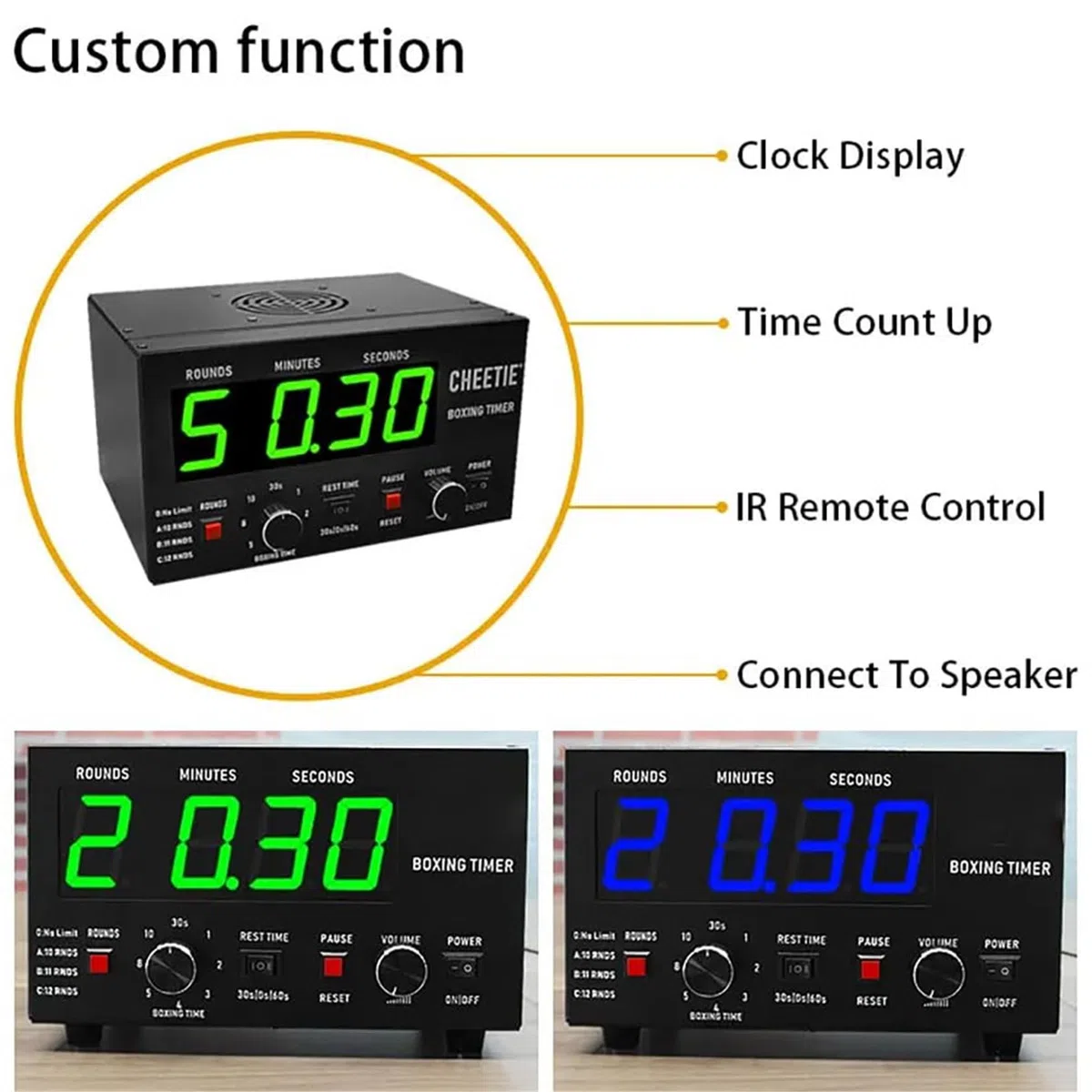 Minuteur d'intervalle avec buzzer, affichage LED, parfait pour la maison, le garage et l'entraînement en plein air
