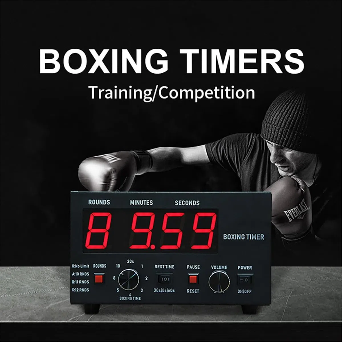 Minuteur d'intervalle avec buzzer, affichage LED, parfait pour la maison, le garage et l'entraînement en plein air