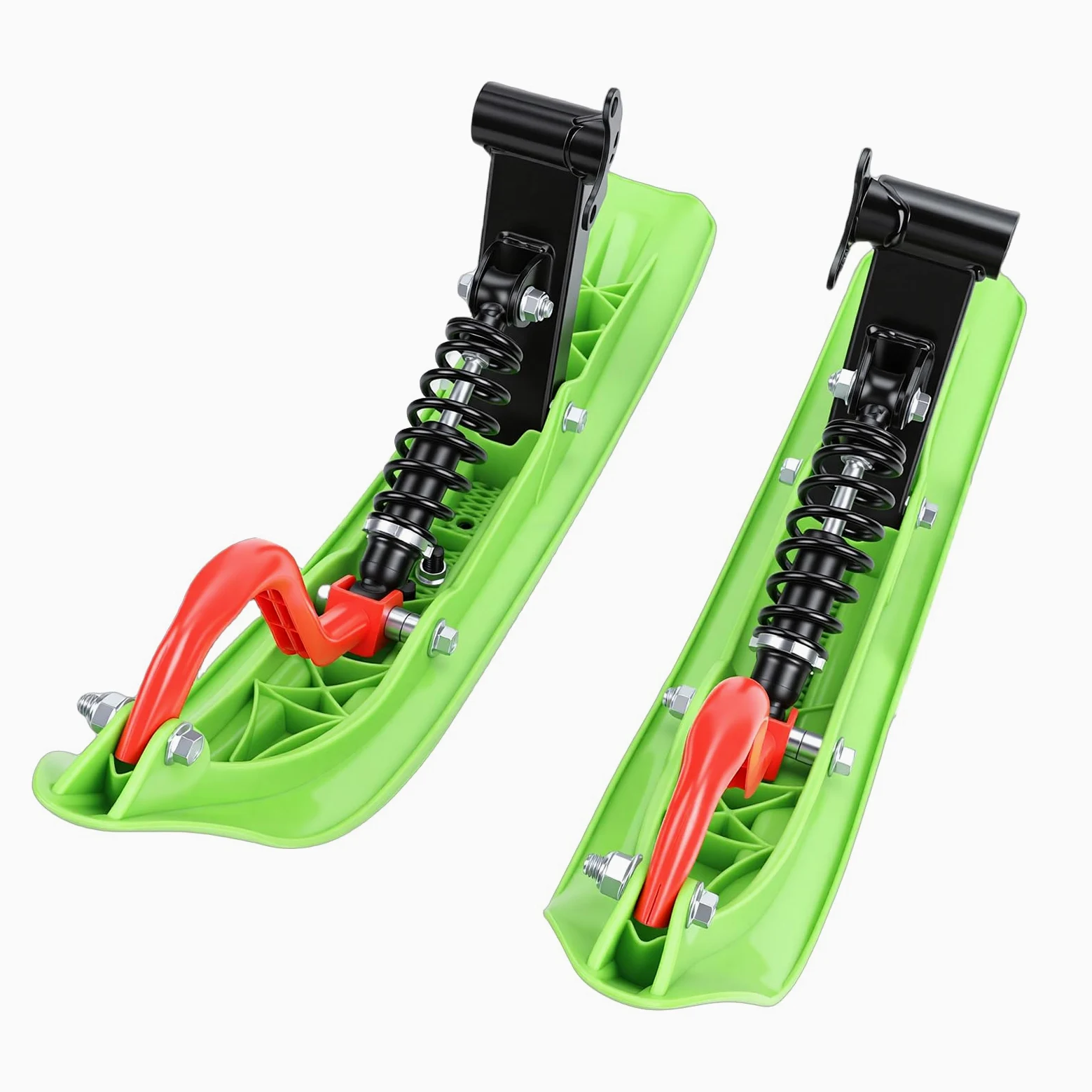 Luge Avant pour VTT avec Frein à Disque, Skis de Motoneige Antidérapants Robustes, Planche de Luge à Neige pour VTT à Traction Améliorée pour Conditions Difficiles, ABS + Métal