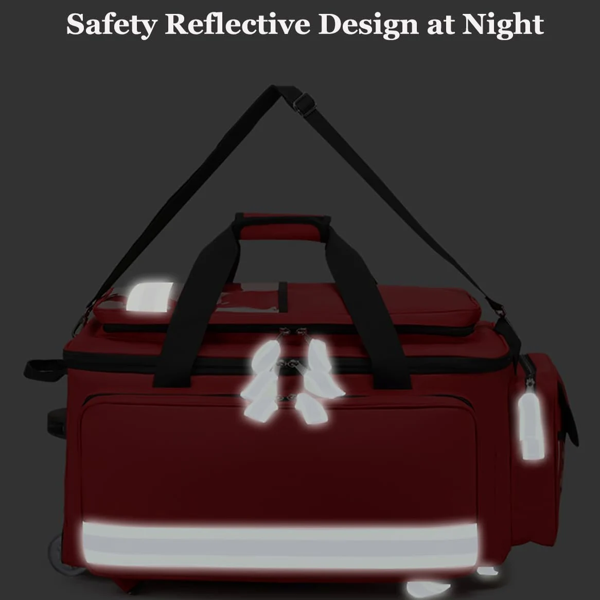 Trousse de premiers secours Sac à roulettes de grande capacité Sac médical à roulettes Sac de premiers intervenants Sac de voyage portable d'urgence médicale Sac de voyage vide avec compartiments