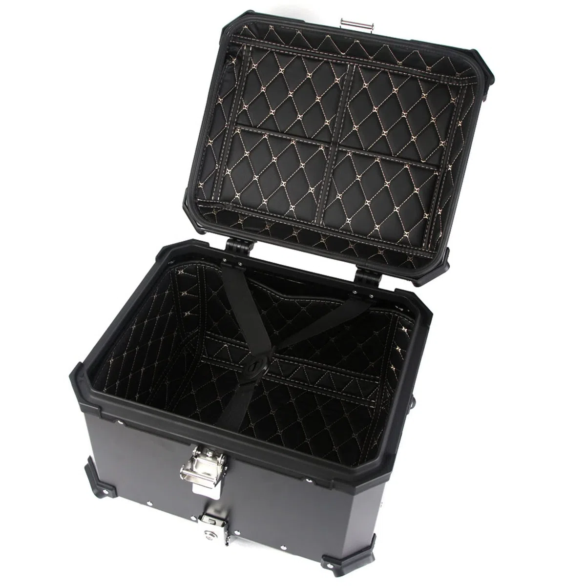 28L 36L 45L 55L 65L 80L 100L Top Case Moto Top Case Lock Storage Carrier Case Tail Box Système de dégagement Rapide Aluminium/Noir/D-100L Decoration