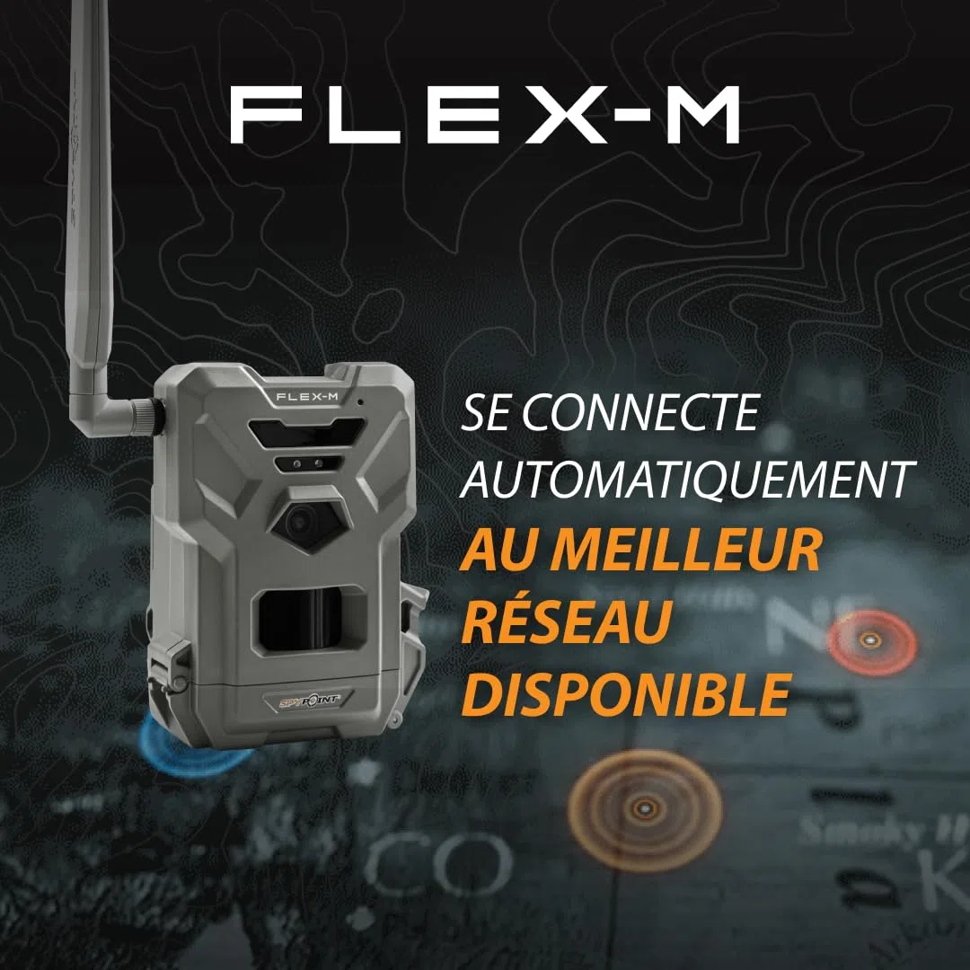 Spypoint Flex-M Twin Pack Caméra de Surveillance cellulaire, 28MP, vidéo 720p avec Son, détection de Mouvement, Vision Nocturne, sans Wi-FI, Pack de 2 caméras de Chasse