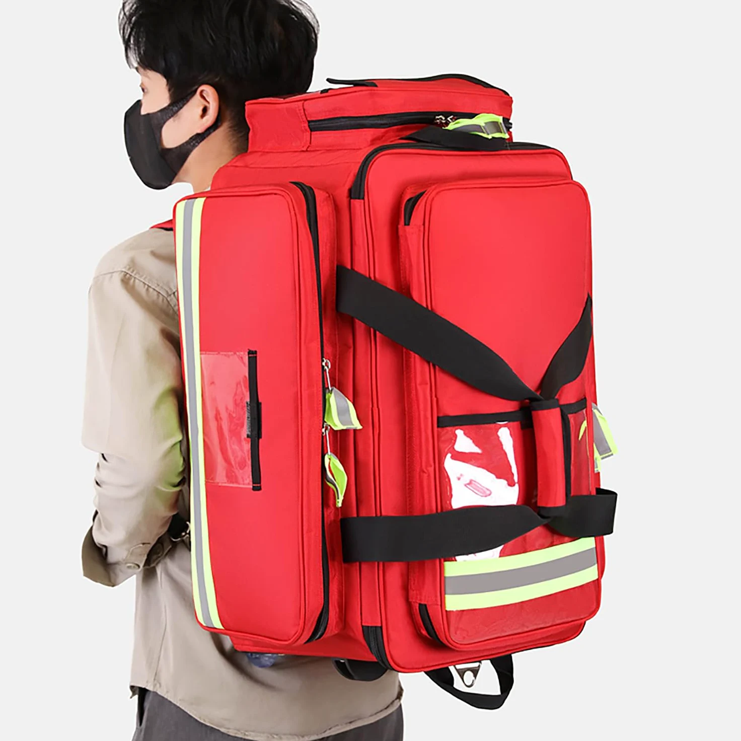 Trousse de premiers secours Sac à roulettes de grande capacité Sac médical à roulettes Sac de premiers intervenants Sac de voyage portable d'urgence médicale Sac de voyage vide avec compartiments