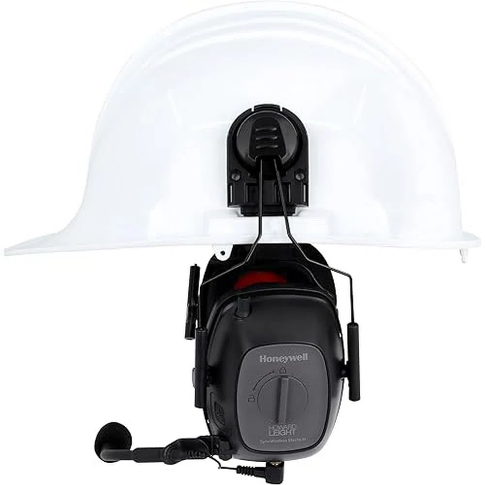Howard Leight Sync Wireless Electo Casque Antibruit Électronique Version Coquilles avec BlueTooth Connectivité et Fonction Hear-Through, Technologie Air Flow Control, Noir, SNR 30 dB, 1035342