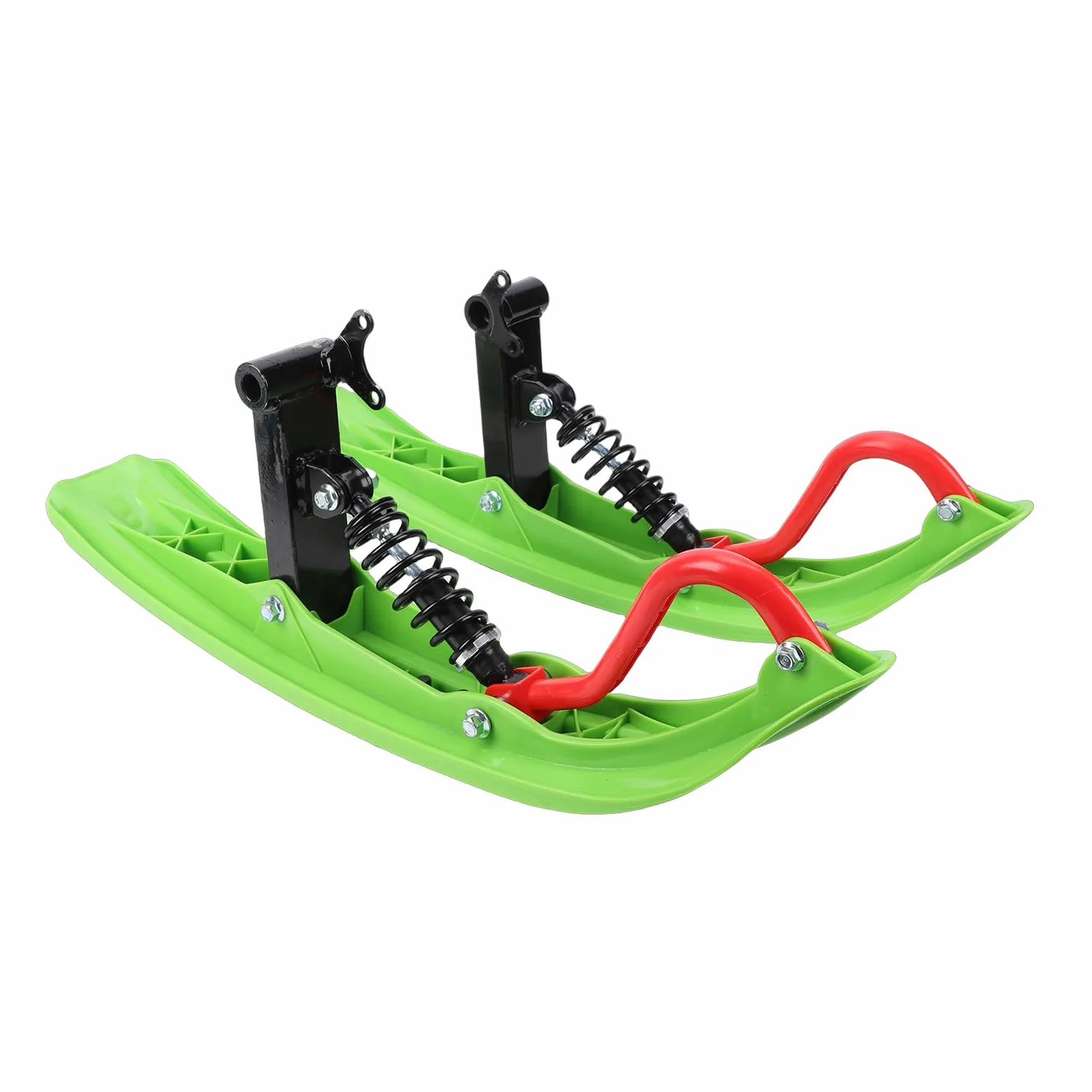 Luge Avant pour VTT avec Frein à Disque, Skis de Motoneige Antidérapants Robustes, Planche de Luge à Neige pour VTT à Traction Améliorée pour Conditions Difficiles, ABS + Métal