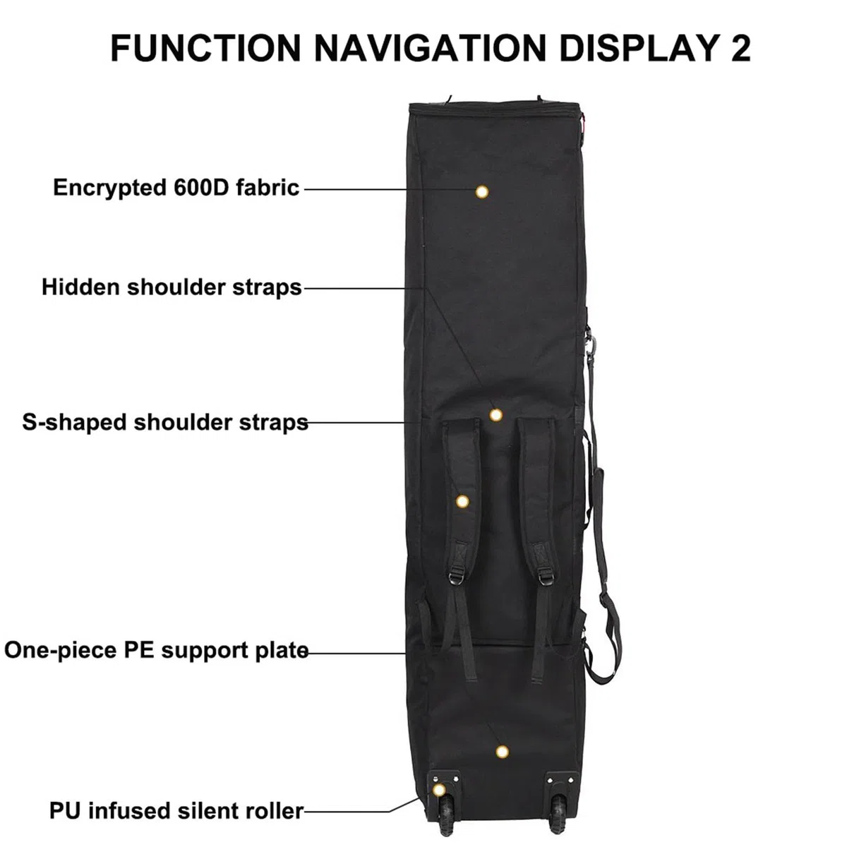 Sac De Snowboard avec roulettes Sac À Skis À Double roulettes Grand Sac À Chaussures De Ski Et Casque À Compartiments Multiples pour Les Voyages en Avion