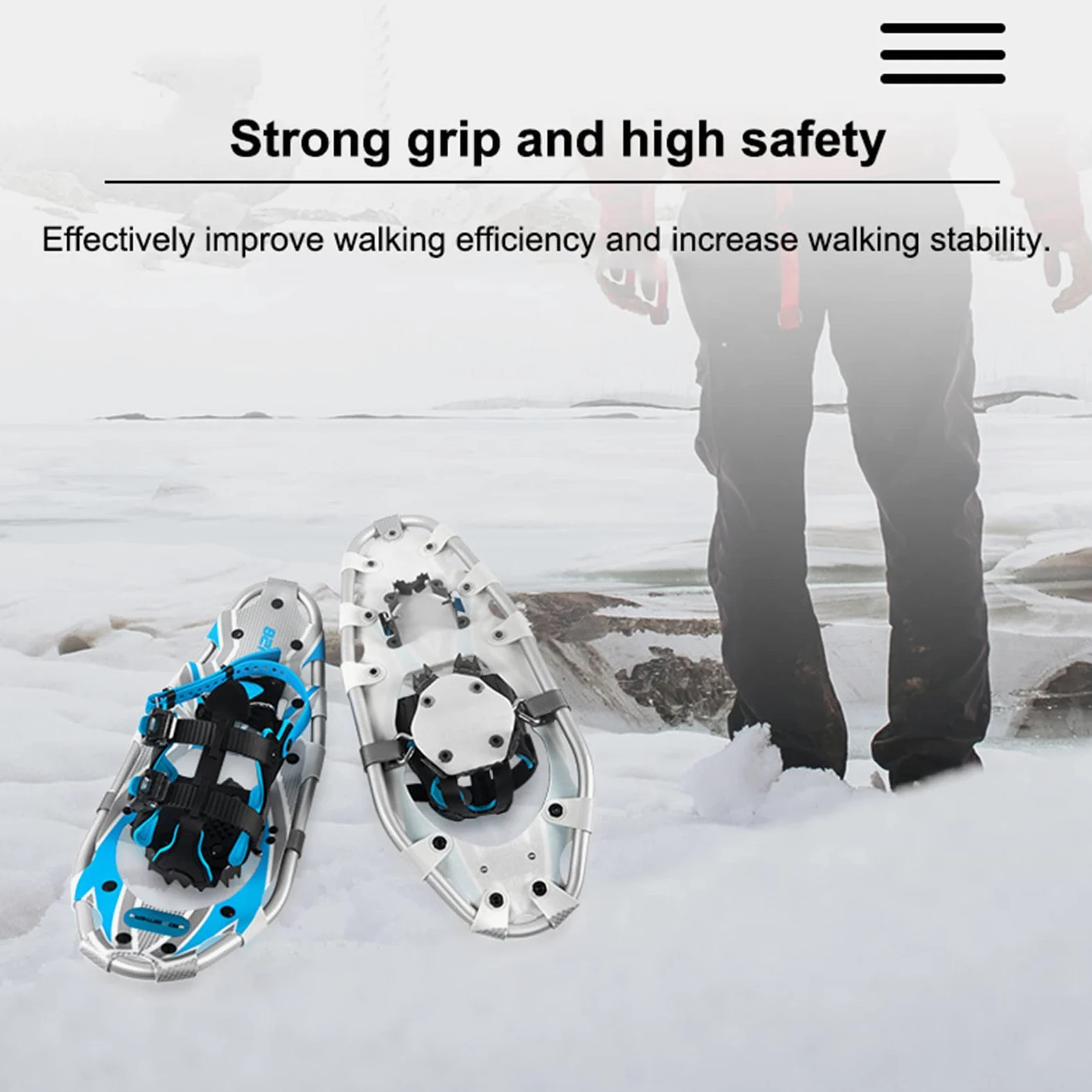 Raquettes À Neige 25/30 Pouces pour Hommes Et Femmes,Raquettes À Neige Tout Terrain en Alliage D'aluminium,avec Reliure Entièrement Réglable Et Sac De Transport,30 inch